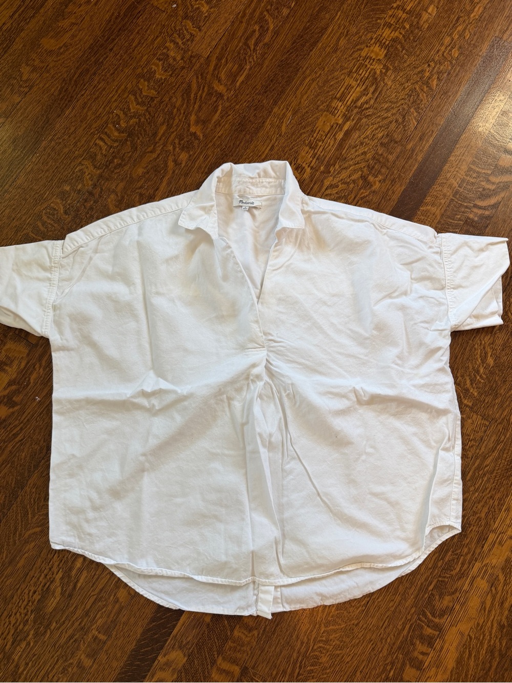 Madewell White Short-Sleeve Button-Down Casual Shirt